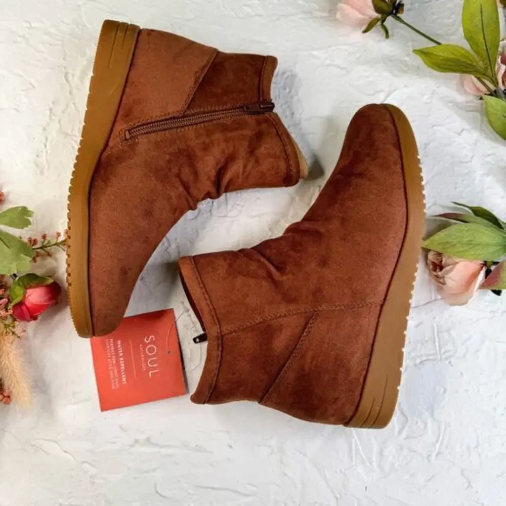 SOUL Naturalizer Indie Women's Wedge Boots Brown Size 6‎